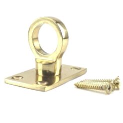 rs polished brass decking rope fitting eye plate 1