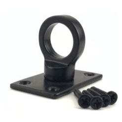 rs powder coated black decking rope fitting eye plate 1