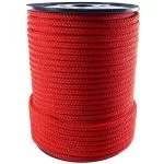 8mm Red Double Braid Polyester Rope 100 Metre Reel