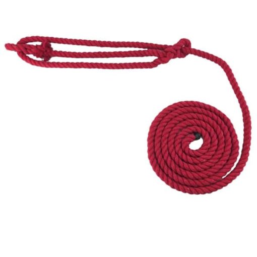 rs red natural cotton plain rope halter 1