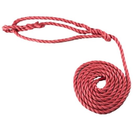 rs red polypropylene plain rope halter 1