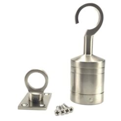 rs satin nickel decking rope fitting hook and eye plate 1