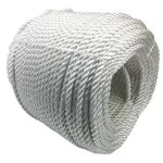 6mm White Nylon 3 Strand Sinking Rope 220 Metre Coil