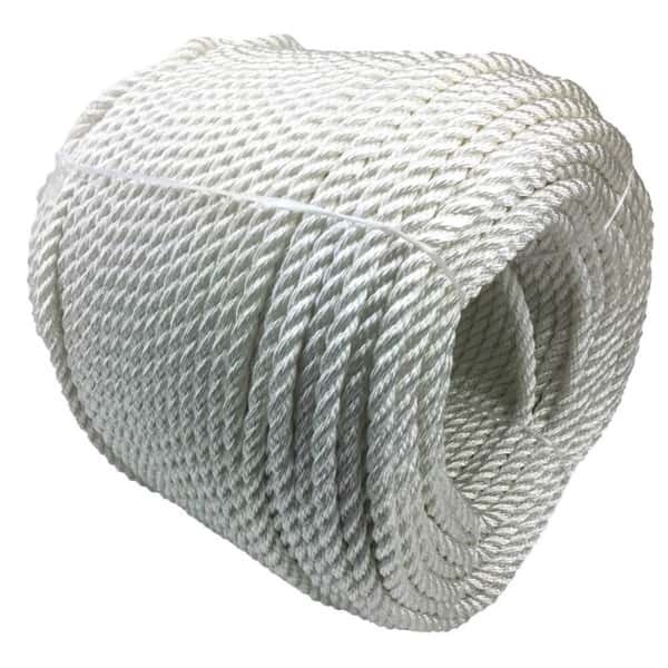 20mm White Nylon 3 Strand Rope 220 Metre Coil - RopeServices UK