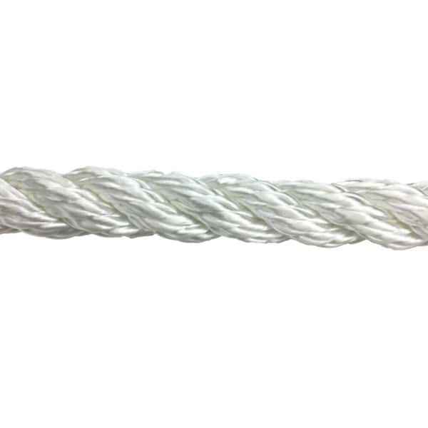 20mm White Nylon 3 Strand Rope (By The Metre) - RopeServices UK