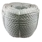 12mm White Nylon 8 Strand Octoplait Sinking Rope (220 Metre Coil)