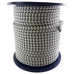6mm White With Black Fleck Double Braid Polyester Rope 100 Metre Reel