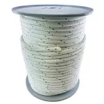 14mm White With Green Fleck Double Braid Polyester Rope x 100 Metre Reel