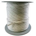 14mm White With Red Fleck Double Braid Polyester Rope x 100 Metre Reel