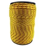 6mm Yellow With A Red Fleck Braided Polypropylene Bondage Rope 100 Metre Reel