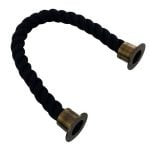 24mm Black Natural Cotton Barrier Rope x 1.5 Metres Antique Brass Cup Ends