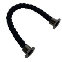 rs black natural cotton barrier rope with gun metal black cup ends