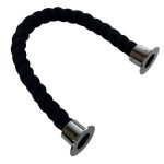 36mm Black Natural Cotton Barrier Rope x 5 Metres Polished Chrome Cup Ends