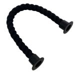 24mm Black Natural Cotton Barrier Rope x 1 Metre Powder Coated Black Cup Ends