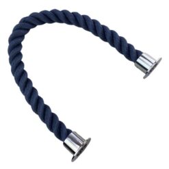 rs navy blue softline multifilament barrier rope with polished chrome cup ends
