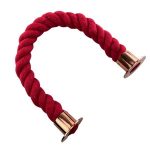 24mm Red Natural Cotton Barrier Rope x 1 Metre Copper Bronze Cup Ends