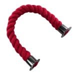 24mm Red Natural Cotton Barrier Rope x 1 Metre Gun Metal Black Cup Ends