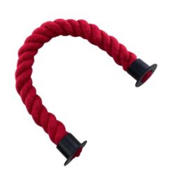 rs red natural cotton barrier ropes with powder coated black cup ends