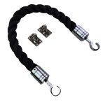 Black Staplespun Barrier Rope With Hook & Eye Plates