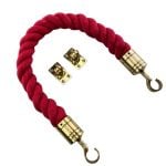 Red Natural Cotton Barrier Rope With Hooks & Eye Plates