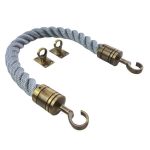 Synthetic Grey Barrier Rope With Hook & Eye Plates