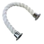 White Staplespun Barrier Rope With Cup Ends