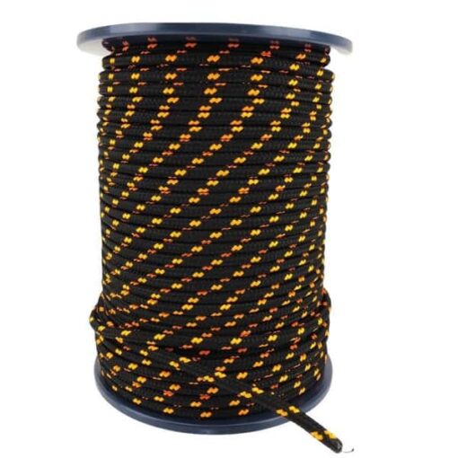 rs black with orange fleck braided polypropylene rope 1