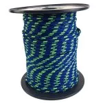 8mm Blue With Lime Green Fleck Braided Polyester Rope x 80 Metres