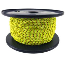 rs fluorescent yellow with orange and black fleck fleck bradied polyester rope 1
