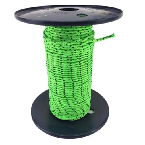 rs lime green with black fleck bradied polyester rope 1