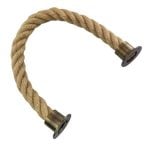 40mm Natural Hemp Barrier Rope x 4.5 Metres Antique Brass Cup Ends