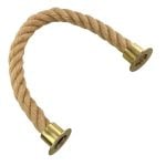 40mm Natural Hemp Barrier Rope x 4.5 Metres Polished Brass Cup Ends