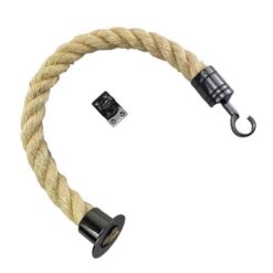 rs natural sisal barrier rope with gun metal black cup hook and eye plate