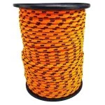 2mm Fluorescent Orange And Black Fleck Braided Polyester Rope x 60 Metres