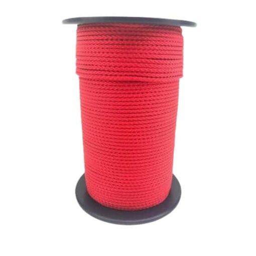 rs red braided polypropylene rope reel 1