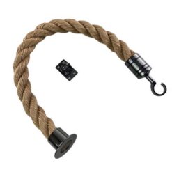 rs synthetic manila barrier ropes with gun metal black cup hook and eye plate