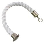 White Staplespun Barrier Rope With Cup Hook And Eye Plate