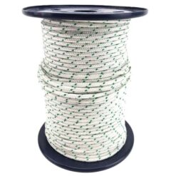 rs white with green fleck bradied polyester rope 1