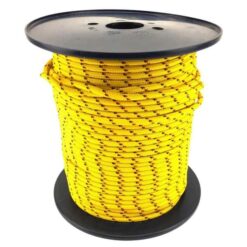 rs yellow with black and red fleck braided polypropylene rope 1