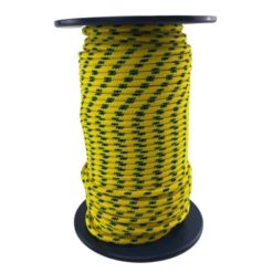rs yellow with blue and black fleck braided polypropylene rope 1