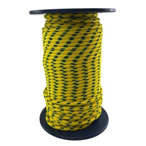rs yellow with blue and black fleck braided polypropylene rope 1
