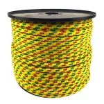 6mm Yellow With Green And Red Fleck Braided Polypropylene Rope x 55 Metres
