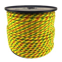 rs yellow with green and red fleck braided polypropylene rope 1