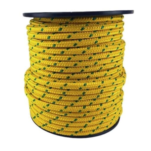rs yellow with green fleck braided polypropylene rope 1