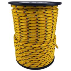 rs yellow with red and blue fleck braided polypropylene rope 1