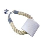 Natural Cotton Rope Toilet Roll Holder With Grey Whipping