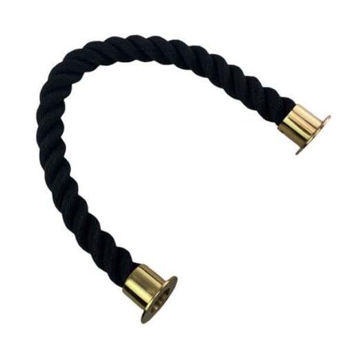 rs black softline multifilament barrier rope with polished brass cup ends