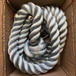 36mm Synthetic Grey Bannister Rope x 10FT C/W 4 Satin Nickel Fittings (CS)