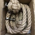 32mm Natural Jute Bannister Rope x 10 Foot C/W 4 Satin Nickel Fittings (CS)
