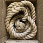 32mm Natural Jute Bannister Rope x 3.15 Metres C/W 2 Powder Coated Black Fittings (CS)